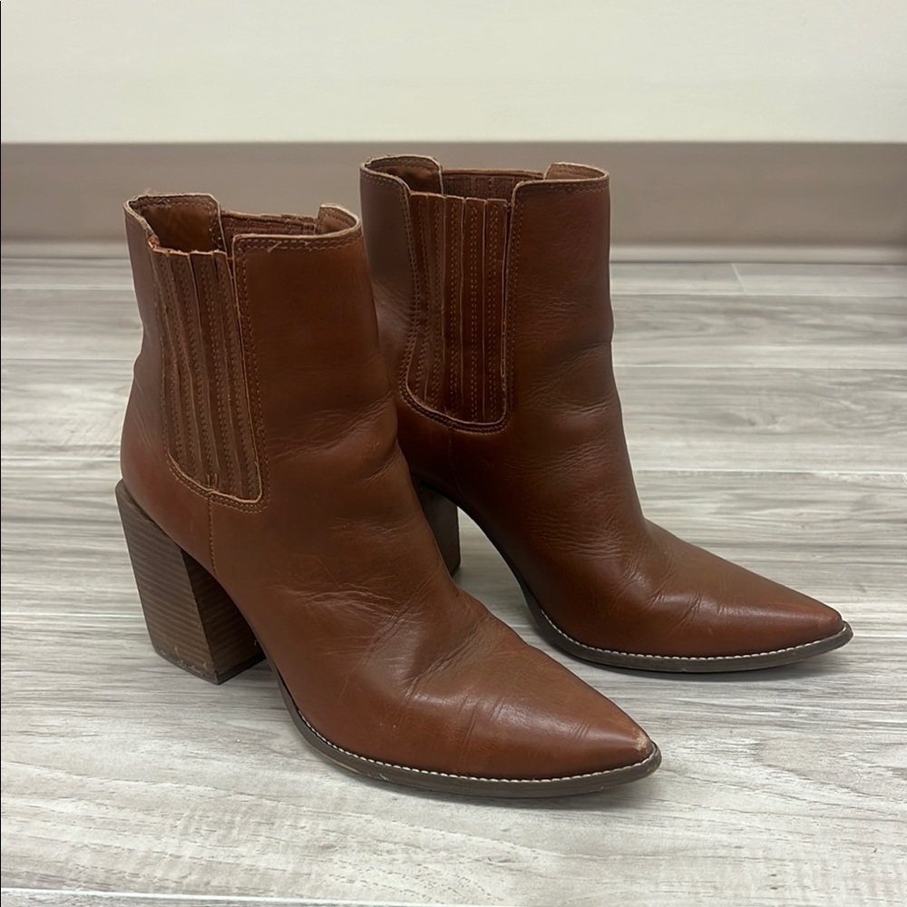 Steve Madden Brown Ankle Booties with Western Flair